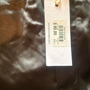 Princess Polly Satin Straight Leg Pants - Black